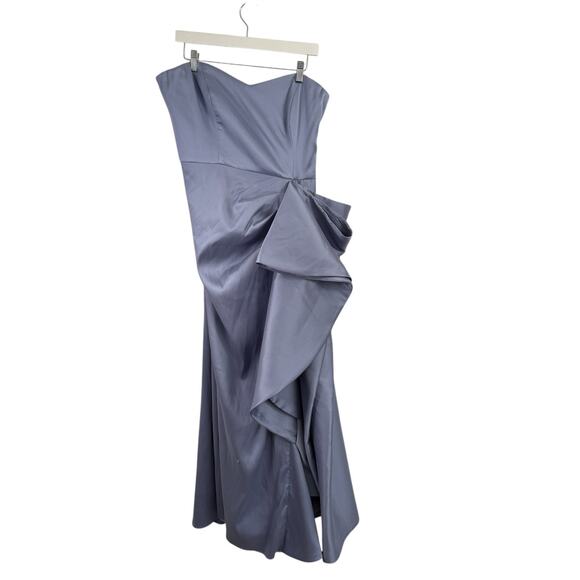 Badgley Mischka Mikado Ruffle Strapless Purple Gown Part Cocktail READ Womens 16 - Picture 3 of 9
